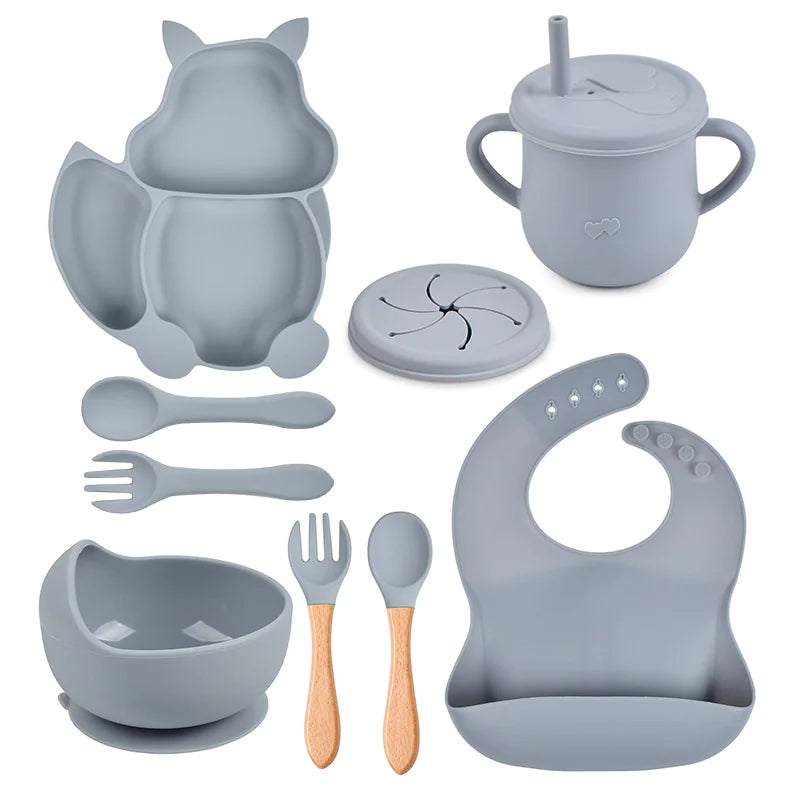 Silicone Baby Plates and Feeding Set for Mess Free Meals