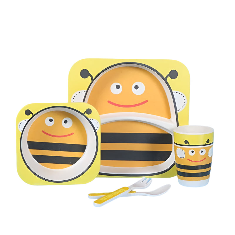 Children’s Bamboo Kitchen Utensils Dish Sets for Toddlers