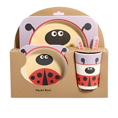 Children’s Bamboo Kitchen Utensils Dish Sets for Toddlers