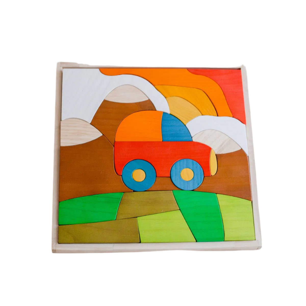 Wooden Toy Car Puzzle for Kids