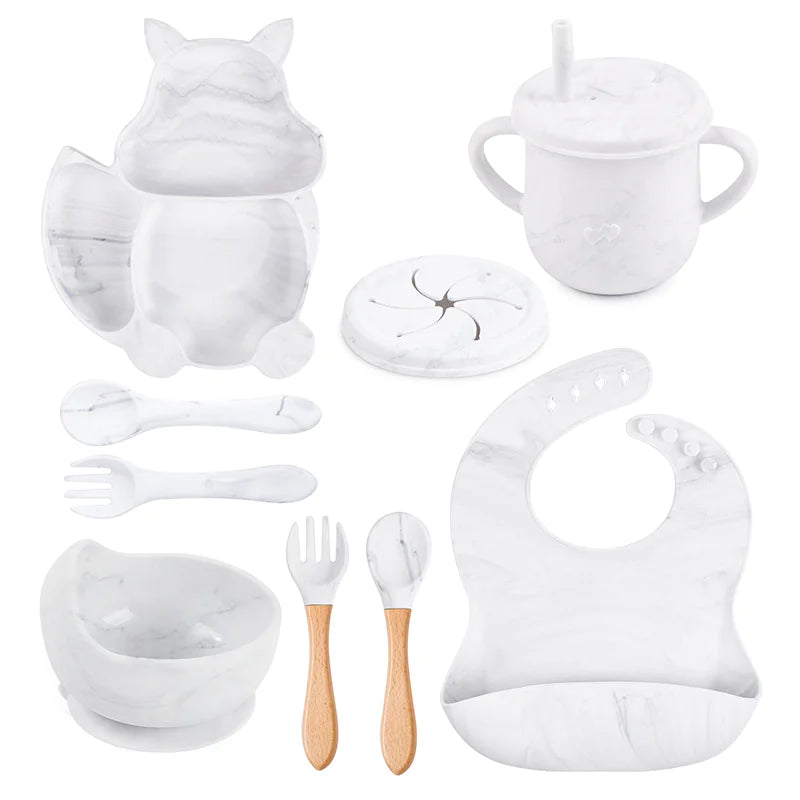 Silicone Baby Plates and Feeding Set for Mess Free Meals