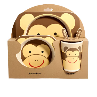 Children’s Bamboo Kitchen Utensils Dish Sets for Toddlers
