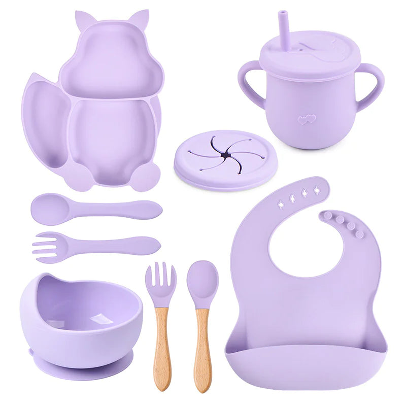 Silicone Baby Plates and Feeding Set for Mess Free Meals