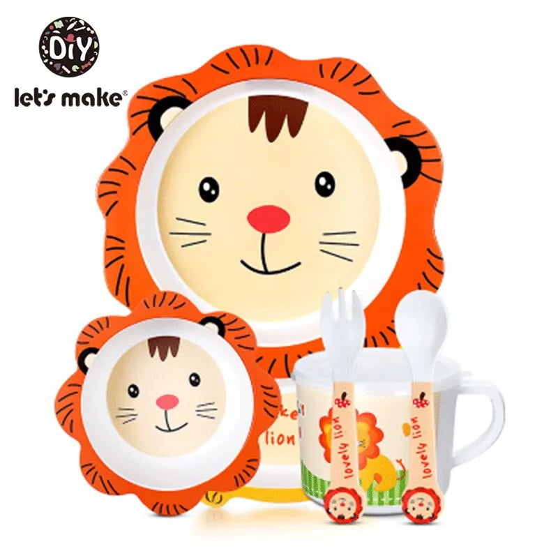 Children’s Bamboo Kitchen Utensils Dish Sets for Toddlers