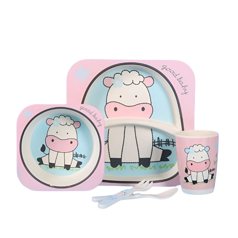 Children’s Bamboo Kitchen Utensils Dish Sets for Toddlers