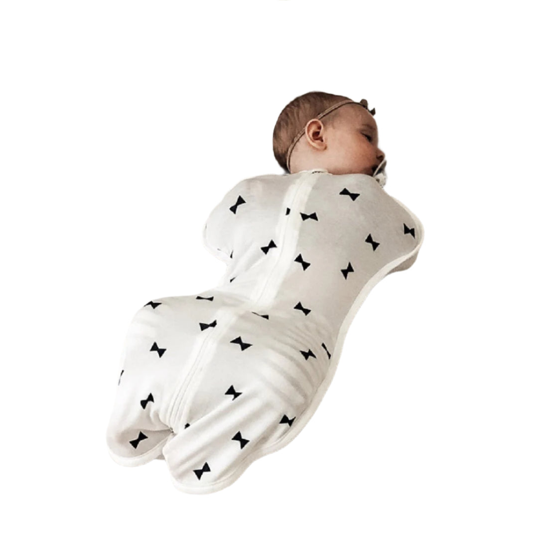 Hipzoo Eco-Friendly Bamboo/Cotton Zipper Swaddle - Ribbon Print