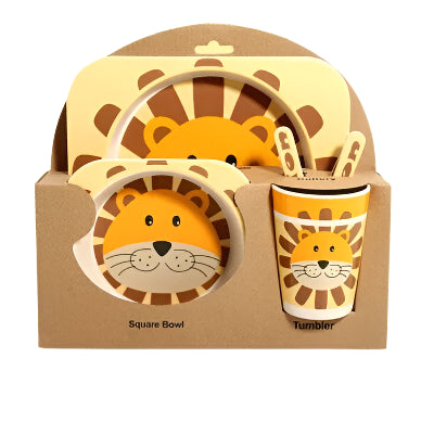 Children’s Bamboo Kitchen Utensils Dish Sets for Toddlers