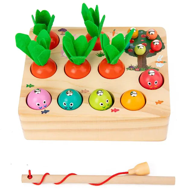 Montessori Wooden Carrot Sorting Toy – Eco-Friendly Learning Through Play