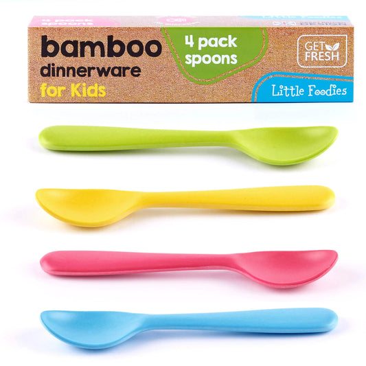 Bamboo Kitchen Utensils: GET FRESH Bamboo Kids Spoons – 4-Pack