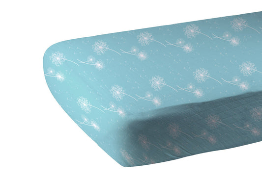 Organic Baby Bedding: Dandelion Seeds Bamboo Muslin Crib Sheet