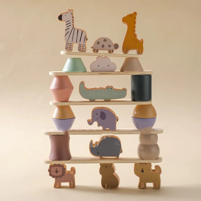 Wooden Animal Stacking Balance Toy – Fun & Educational Playtime