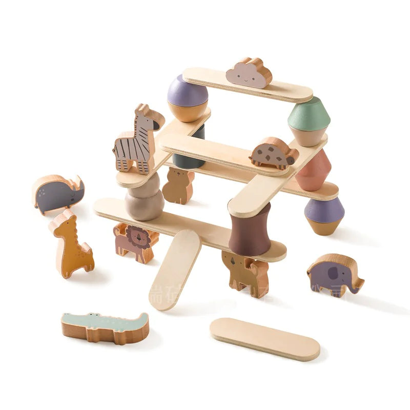 Wooden Animal Stacking Balance Toy – Fun & Educational Playtime