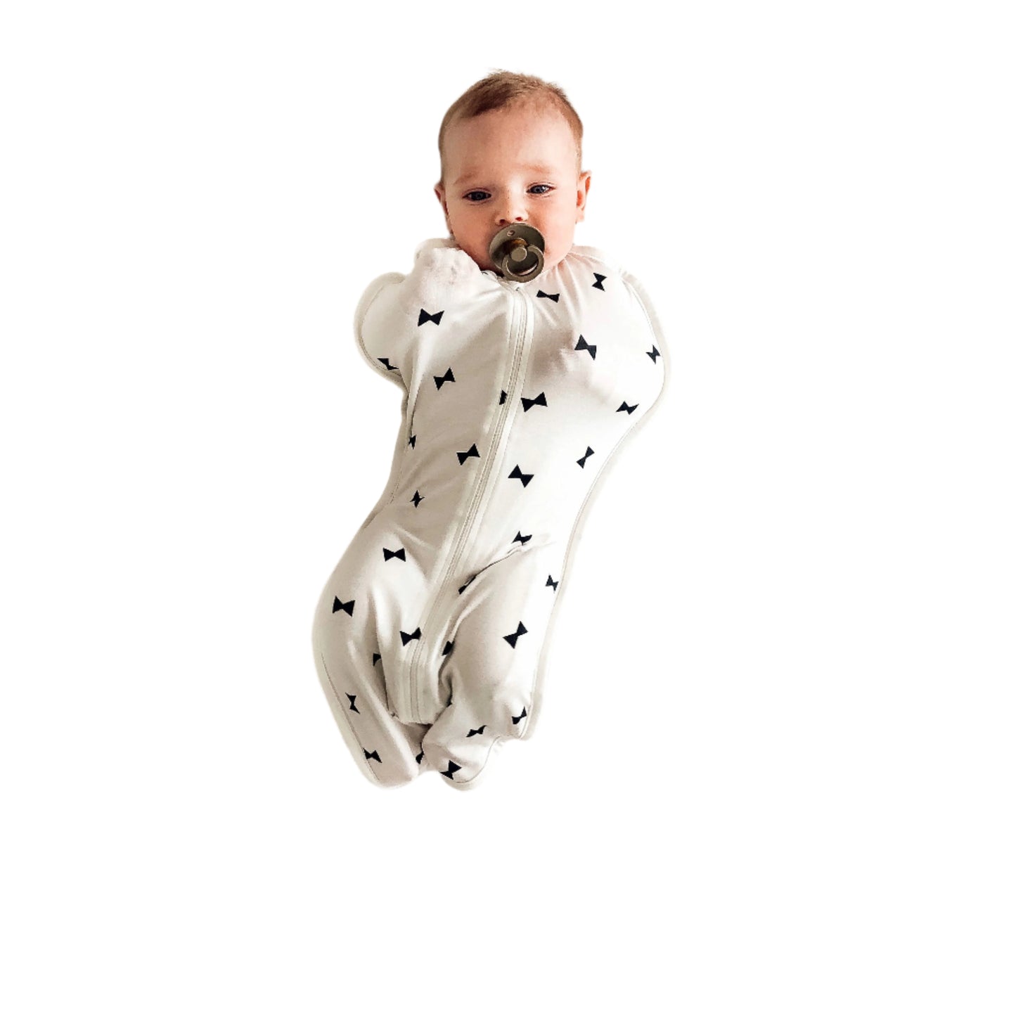 Hipzoo Eco-Friendly Bamboo/Cotton Zipper Swaddle - Ribbon Print