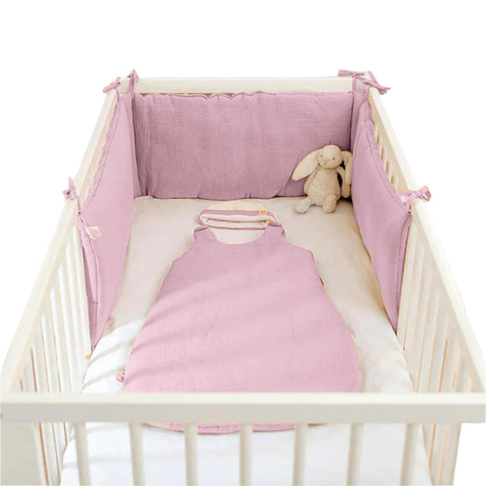 Organic Cotton Cot Bumper - Pink