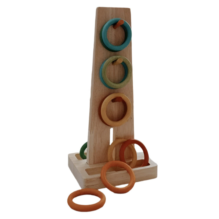 QToys Australia Montessori Wooden Ring Toss Game – Eco-Friendly, Educational Toy for Active Learning and Development