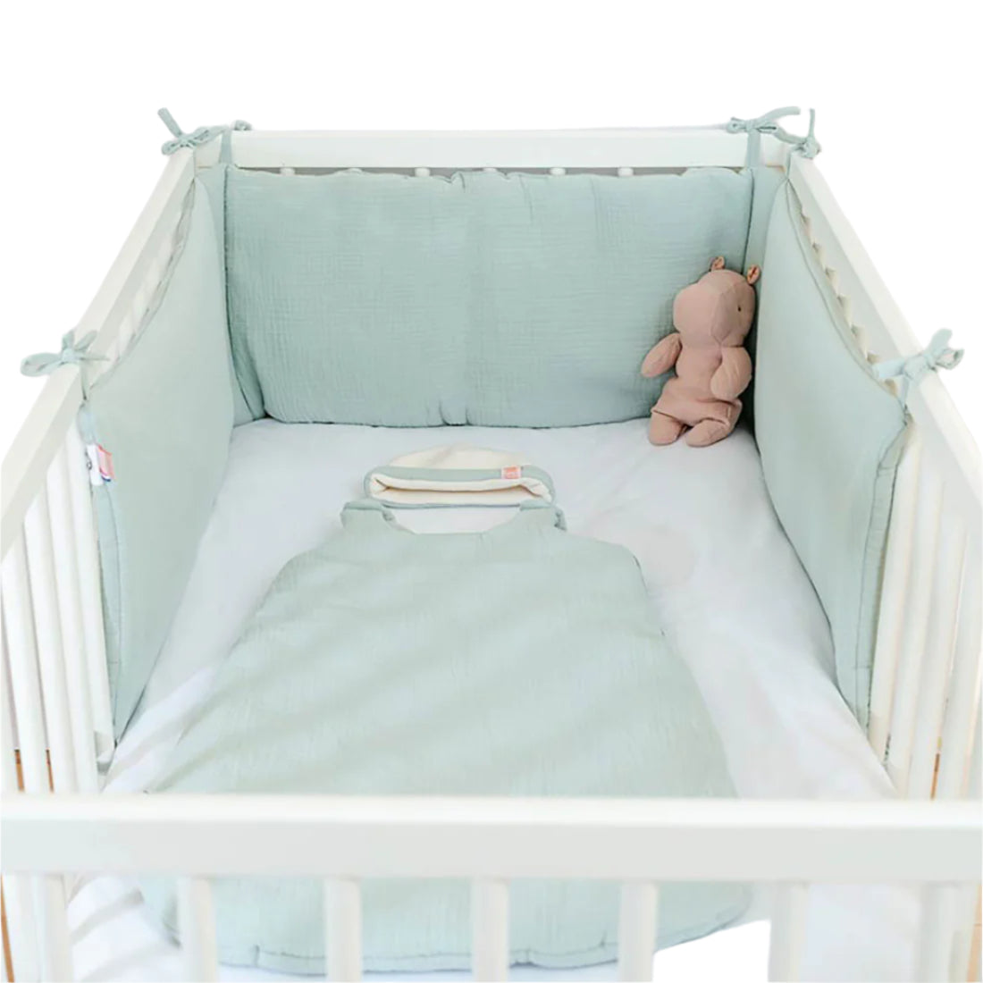 Organic Cotton Cot Bumper - Green