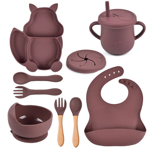 Silicone Baby Plates and Feeding Set for Mess Free Meals