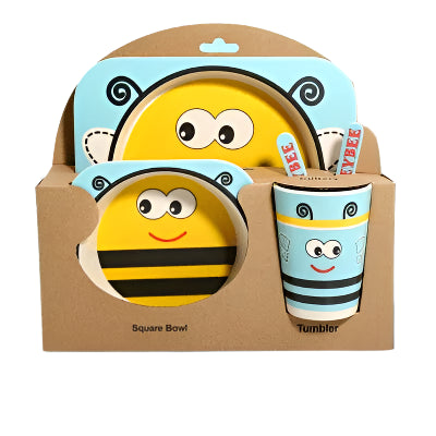 Children’s Bamboo Kitchen Utensils Dish Sets for Toddlers