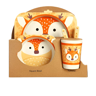 Children’s Bamboo Kitchen Utensils Dish Sets for Toddlers